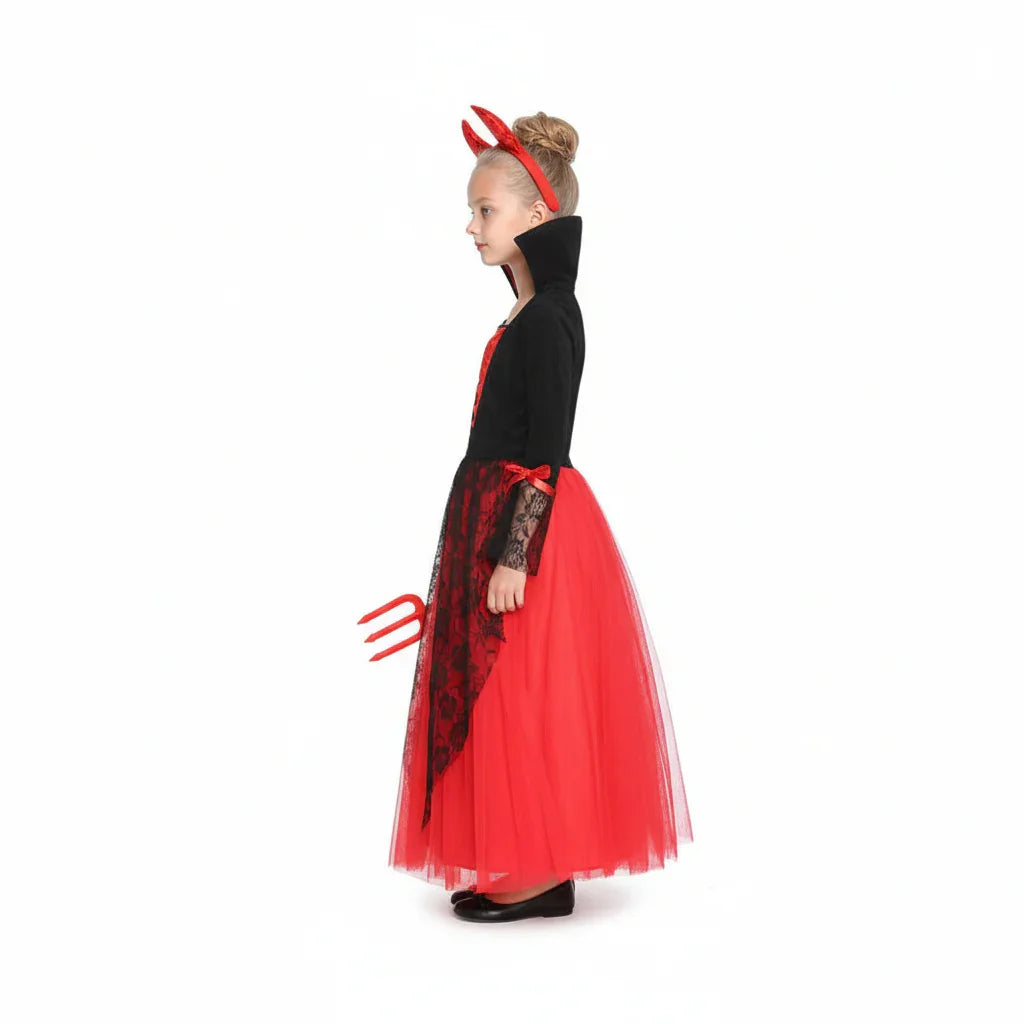 Vicious Devil Costume  for Girls – Pure Hellish Charm & Themed Party Dress