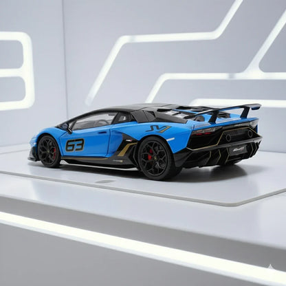 Maxwell 1:64  Aventador SVJ 63 Blue  Diecast Car Model