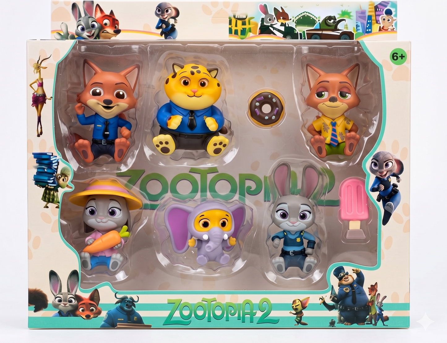 Zootopia Character Figures Playset | 6-Piece Animal Action Figure Collection Toy Set for Kids 6+