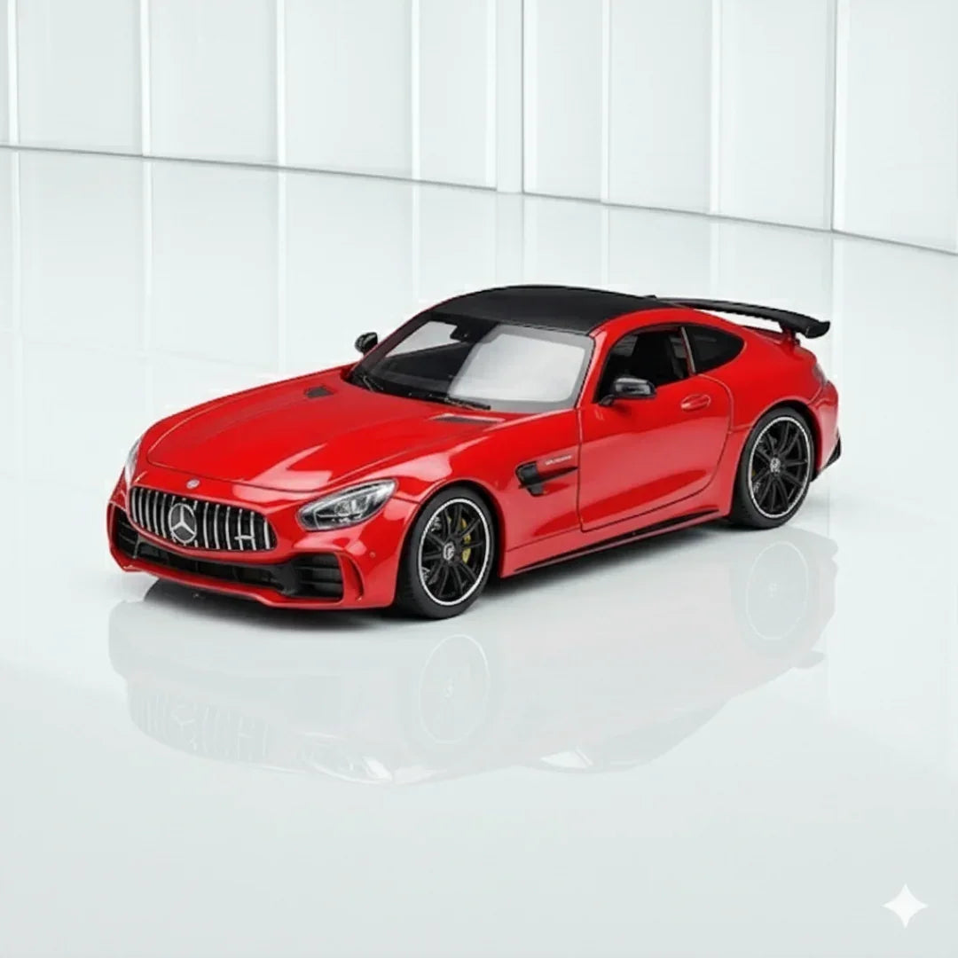 Modelo Coche Mercedes-AMG GT R A Escala 1:24 De Welly – Metal, Puertas Y Capó Abatibles, En Caja (18 Cm)