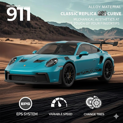 Hstar 1:43 RC Drift Car  2.4GHz 4WD Alloy 20 km/h High-Speed RC Racing Car with Gyro – (Light Blue)