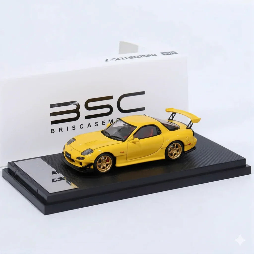 BSC - 1:64 - MAZDA RX7 FD3S -  - YELLOW - GOLD WHEELS