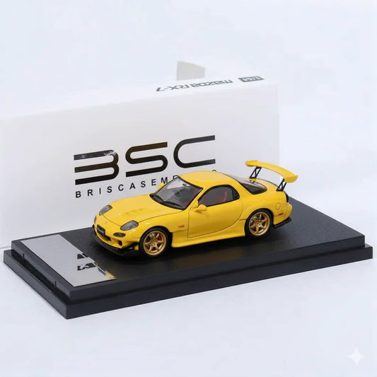 BSC - 1:64 - MAZDA RX7 FD3S -  - YELLOW - GOLD WHEELS