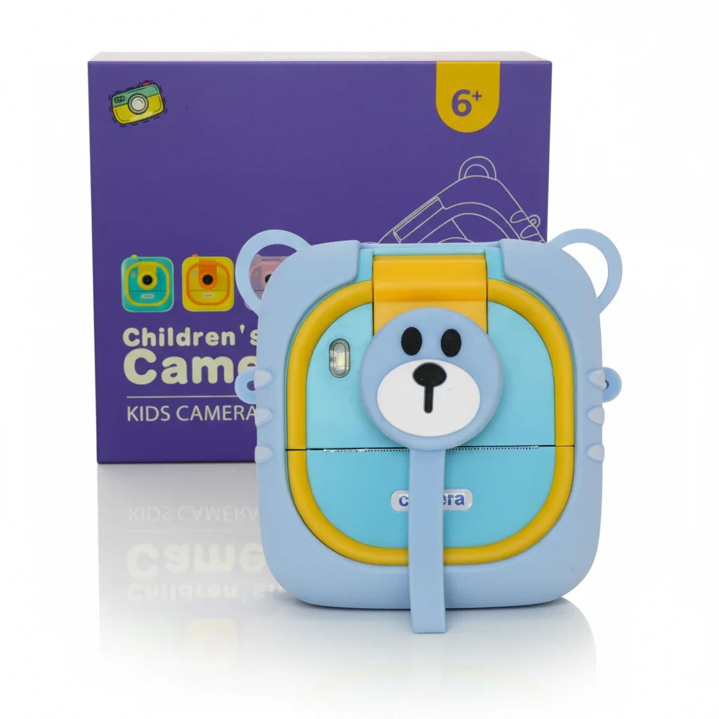 Instant Print Kids Camera – 48MP 1080P Digital Video Toy with Rotating Lens
