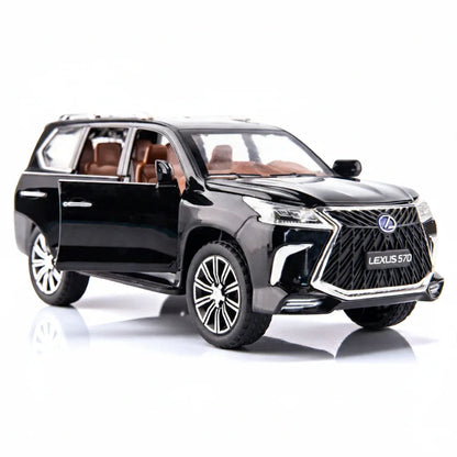 Jinlifang 1:24 Alloy Metal Pull Back Die-Cast Car – Off-Road in Luxury SUV Model Openable Doors with Realistic Sound & Light