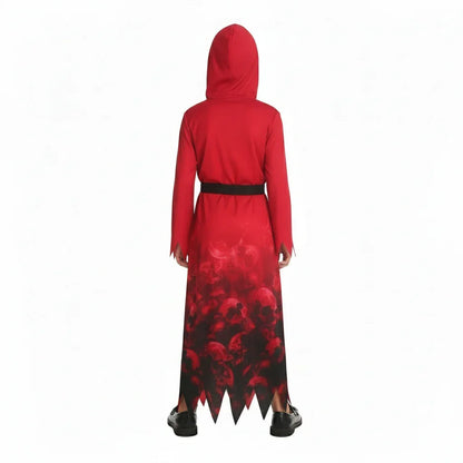 Halloween Skeleton Robe Costume – Hell Skull Outfit for Kids & Adults