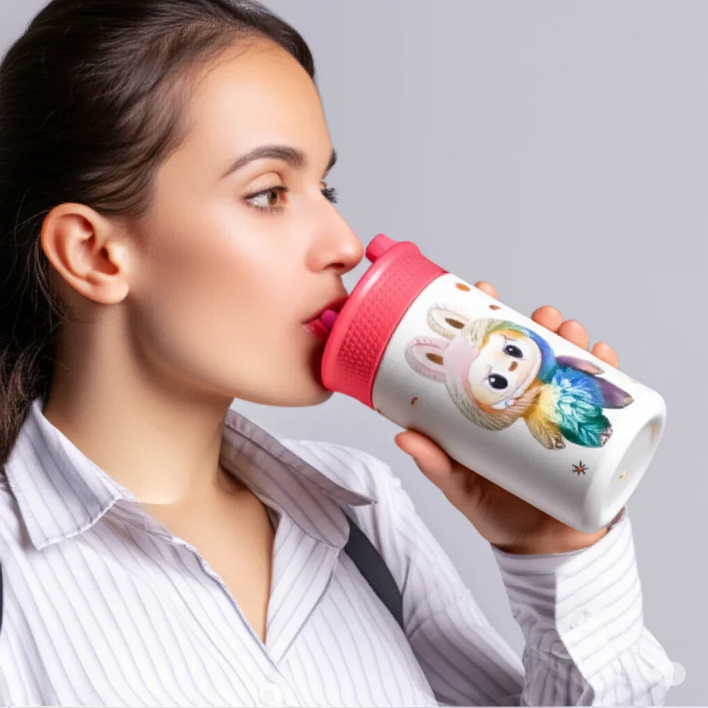 Stainless Steel Sipper Water Botttle & Attractive Print Keeps Drinks Hot & Cold 250ml - Jaiman Toys