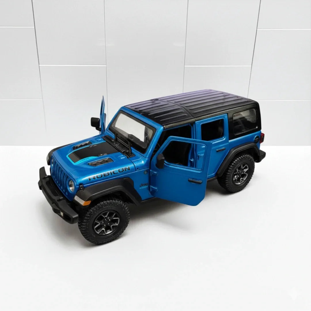 Rastar 1:24 Jeep Wrangler Rubicon 4xe Die-Cast Model – Blue | Openable Doors (64610) - Jaiman Toys