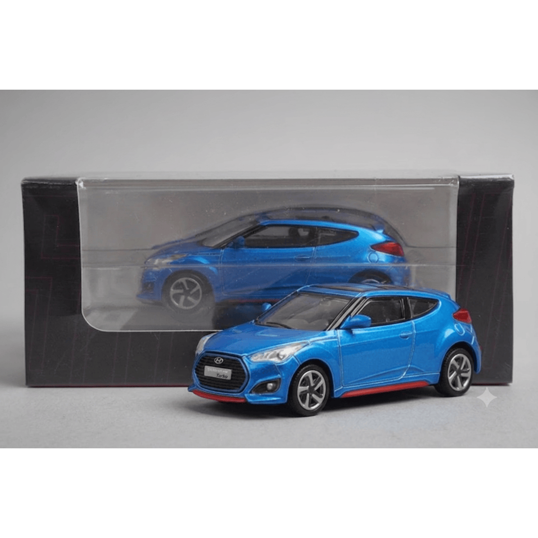 Shadow 1:64 Hyundai Veloster Turbo Blue (LHD) Diecast Model Car | Premium Collectible Display Edition | LL-039-153