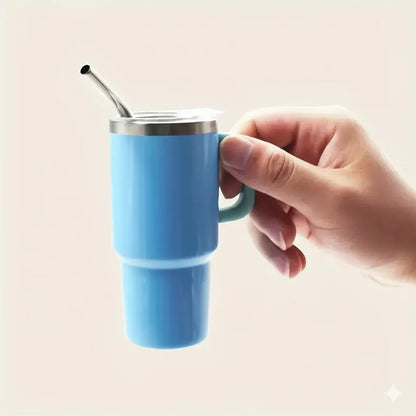 The Quencher H1.0 FlowState™ Miniature Tumbler | 90ml (3oz) Double Wall Stainless Steel With Handle & Straw