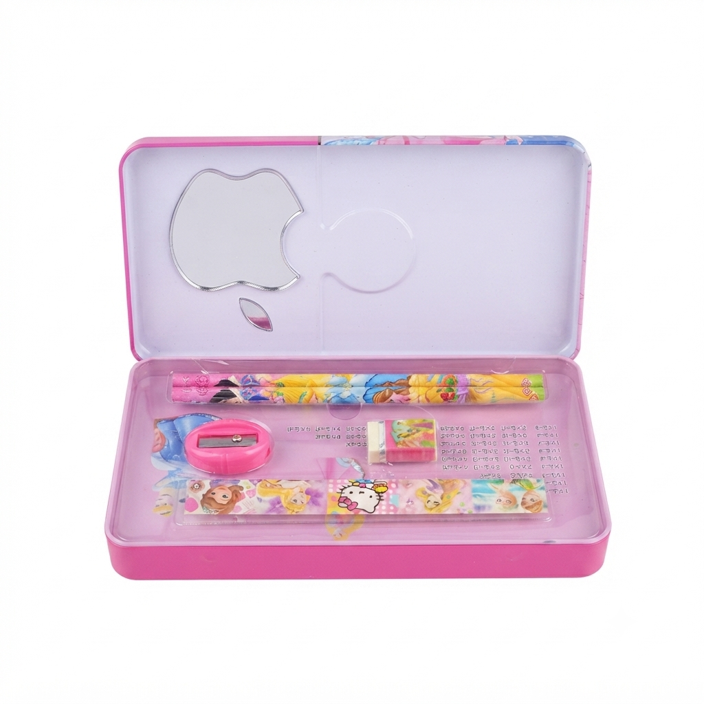 Princess Multipurpose Pencil Box for Girls | Hard Plastic Pencil Case with Built-in Sharpener & Sliding Compartments | School Stationery Organizer