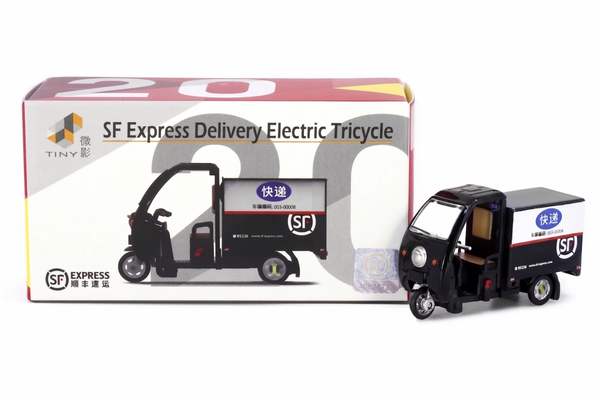 Tiny City 1:43 CN SF Express Delivery Tricycle Die-Cast Model Vehicle | Three-Wheeler Cargo Transport Collectible