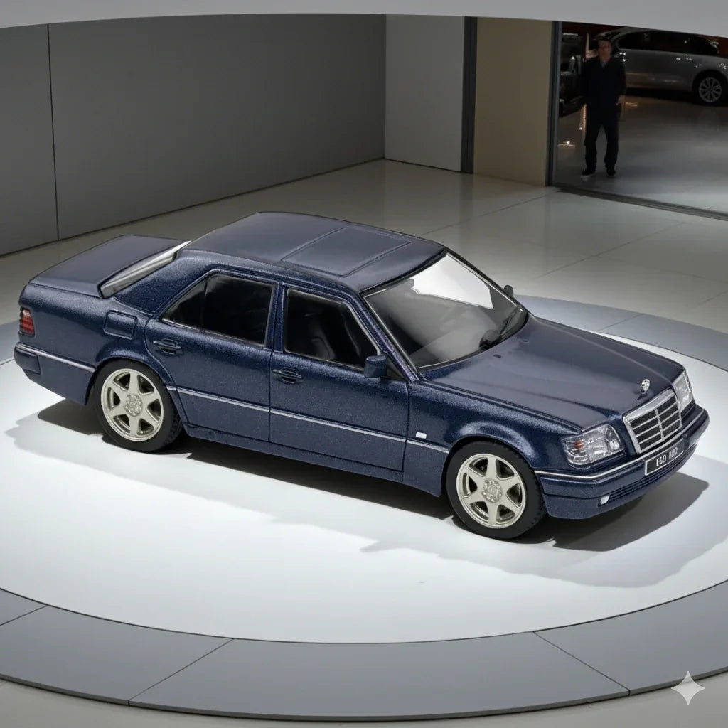 Solido 1:43 Mercedes-Benz W124 E60 AMG – Nautical Blue – Diecast Model Car S4313203| Collector’s Edition Miniature