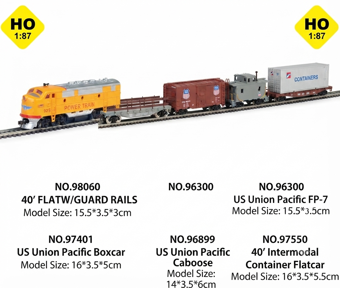 HANFLY 66130 Union Pacific FP-7 Diesel HO 1:87 Electric Train Set with Metal Track