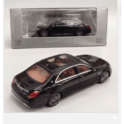 RM 1:64 Mercedes-Benz Mercedes-AMG S63 W222 Open Roof Black Die-Cast Model Car | Premium Luxury Sedan Collectible