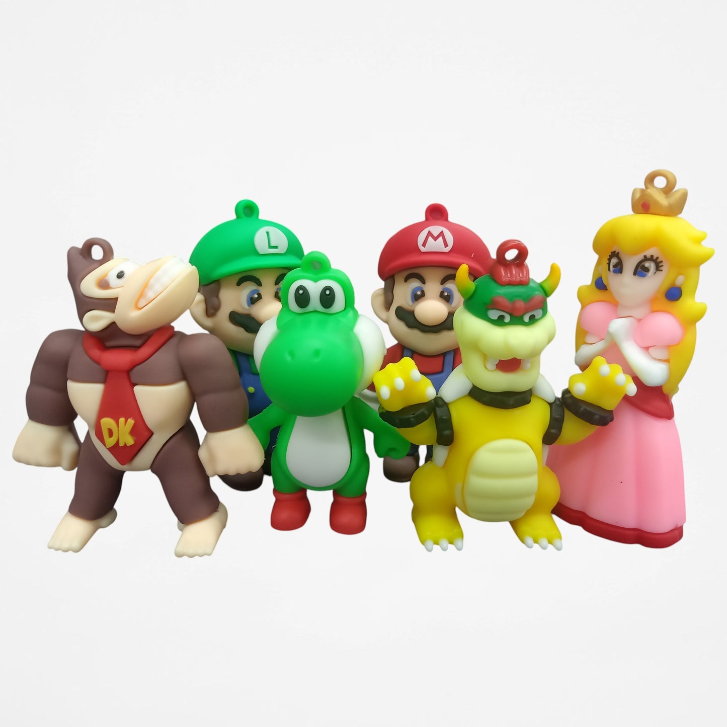 Super Mario 6-Piece Action Figure Gift Set | Mario, Luigi, Princess Peach, Yoshi, Bowser & Donkey Kong | Collectible PVC Figures for Kids & Fans