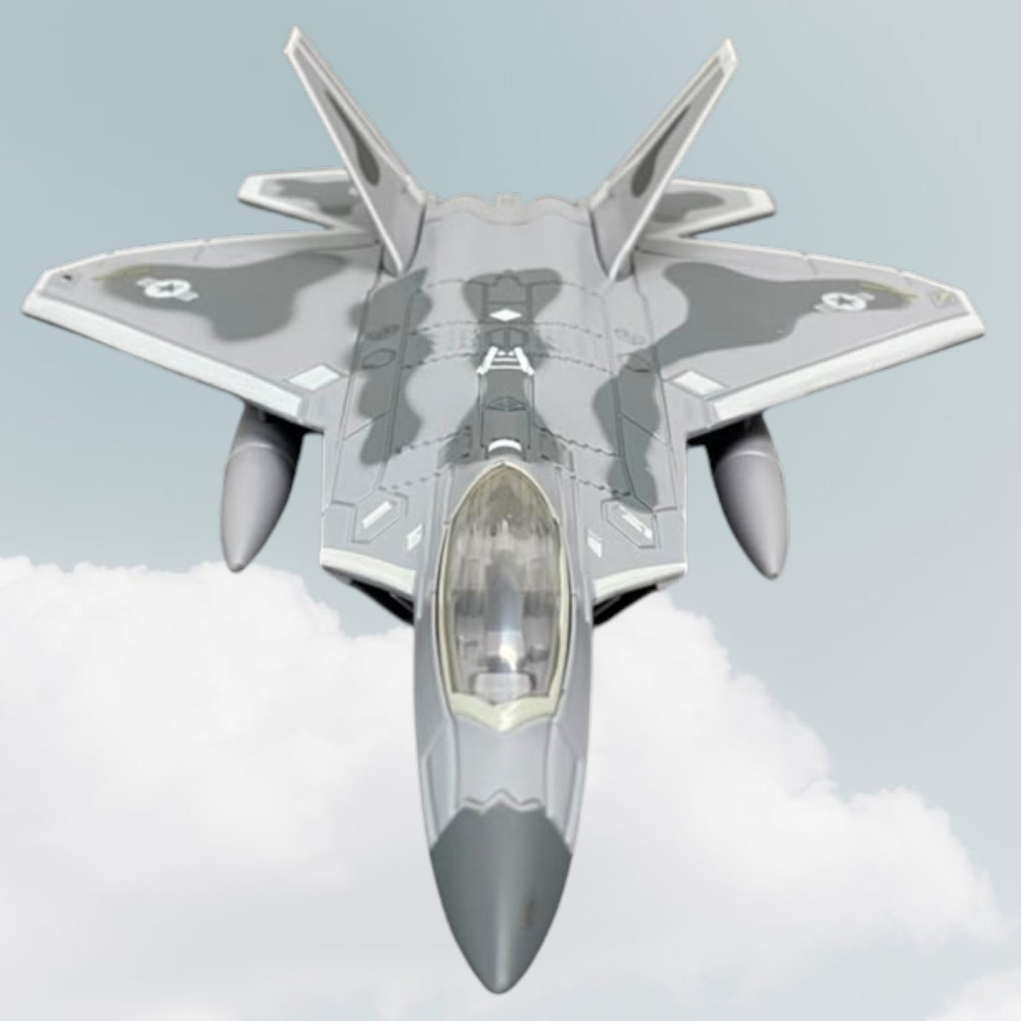 F-22 Fighter Bomber Aircraft Die-Cast Model Jet Toy with Sound | Military Army Fighter Plane for Kids | Pull Back Action Collectible Aircraft