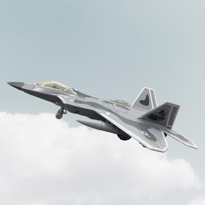 F-22 Fighter Bomber Aircraft Die-Cast Model Jet Toy with Sound | Military Army Fighter Plane for Kids | Pull Back Action Collectible Aircraft