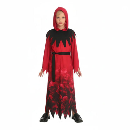 Halloween Skeleton Robe Costume – Hell Skull Outfit for Kids & Adults
