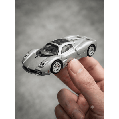 CCA 1:64 Pagani Utopia S24-01 Die-Cast Model Car – Silver Premium Alloy Hypercar Miniature | Detailed Collectible