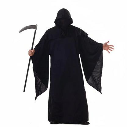 Halloween Hooded Robe with Belt – Phantom of Darkness Scary Costume for Kids & Adults