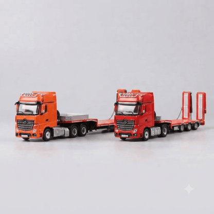 Perka 1:64 Mercedes-Benz Actros Flatbed Transport Trailer | Diecast Model Truck | 2 Colour Variants