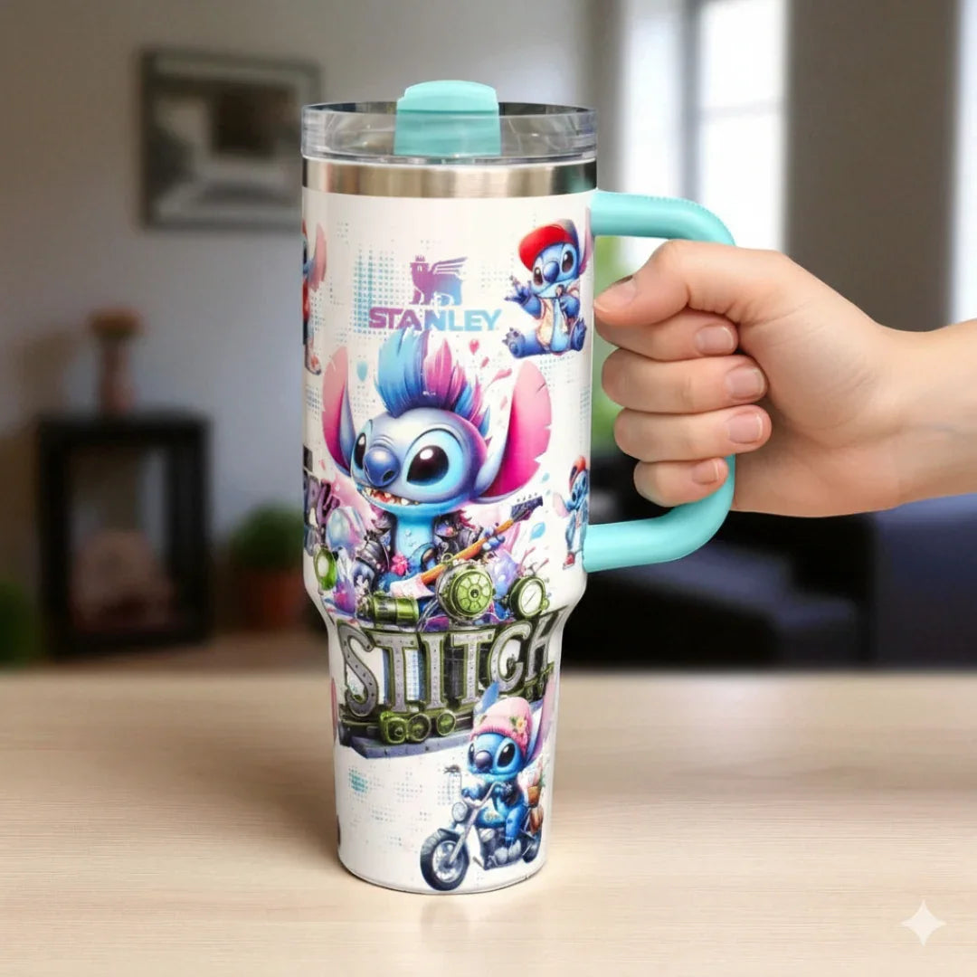 Stanley Stitch Travel Mug – 20 oz Stainless Steel Insulated Cup with Handle - Jaiman Toys