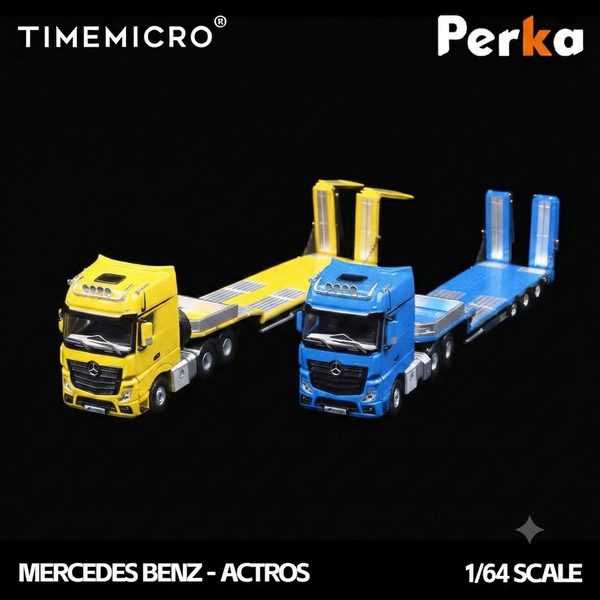 Time Micro × Perka 1:64 Mercedes-Benz Actros Low Loader Transport