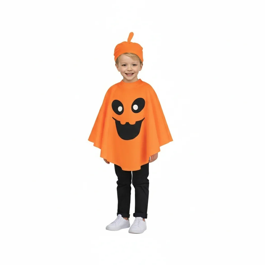 Kids Pumpkin Halloween Costume with Hat – Cute & Comfortable - Outfit for Boys & Girls