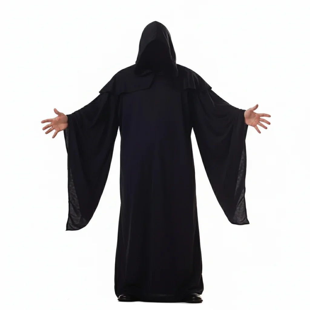 Halloween Hooded Robe with Belt – Phantom of Darkness Scary Costume for Kids & Adults