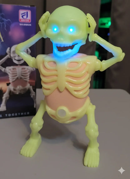 The-Dark Dancing Skeleton Toy – Motion Activated Glow in the Dark Halloween Decoration with Lights & Sound