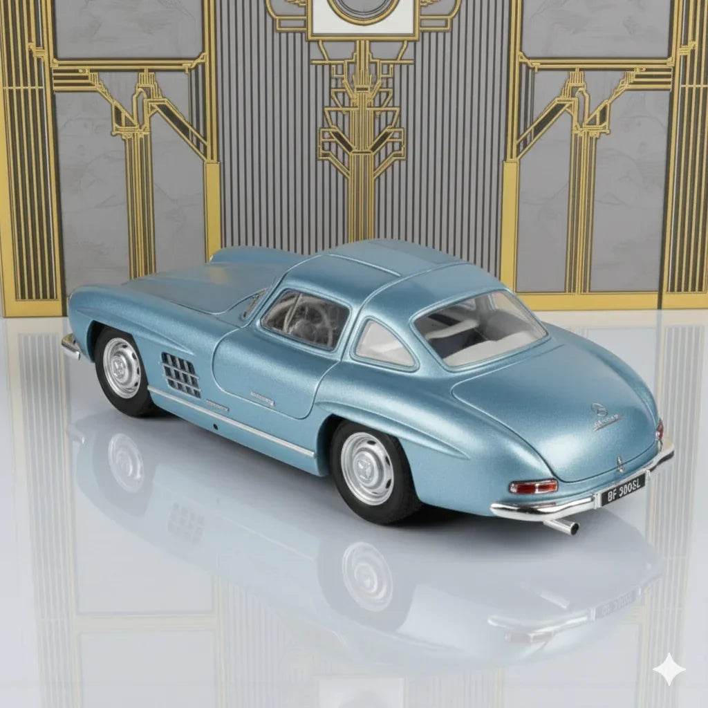 Mercedes-Benz Benz 300SL ミニカー BSC 1:64 Scale Mercedes-Benz 300SL (1955) Ice Blue Diecast Model