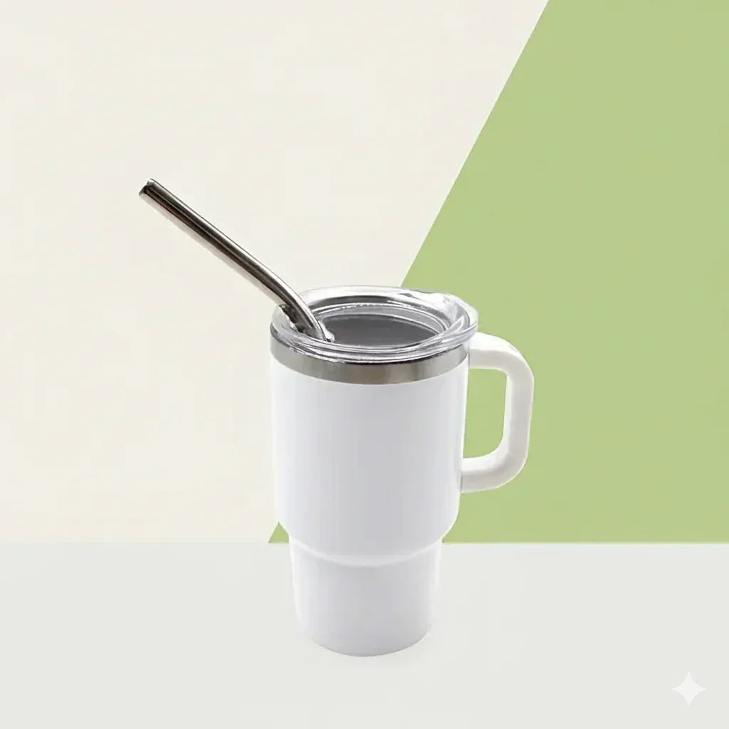 The Quencher H1.0 FlowState™ Miniature Tumbler | 90ml (3oz) Double Wall Stainless Steel With Handle & Straw