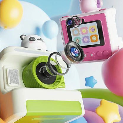 MagicSnap Panda Instant Print Camera for Kids – 1080P Digital Video, 2.4" Display, Thermal Ink-Free Printing
