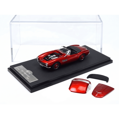 GFCC1:64 BMW 507 Convertible Red Die-Cast Model Car | Premium Classic Roadster Collectible with Display Case & Removable Hardtop
