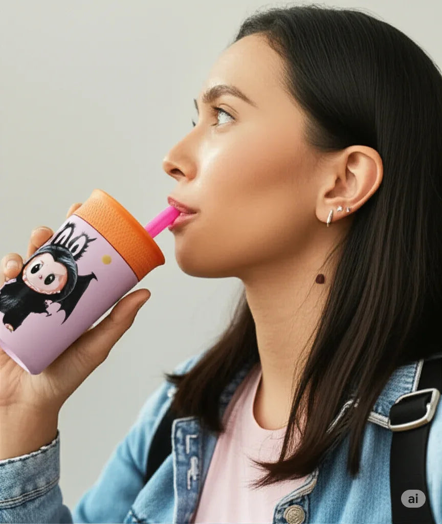 Stainless Steel Sipper Water Botttle & Attractive Print Keeps Drinks Hot & Cold 360ml - Jaiman Toys