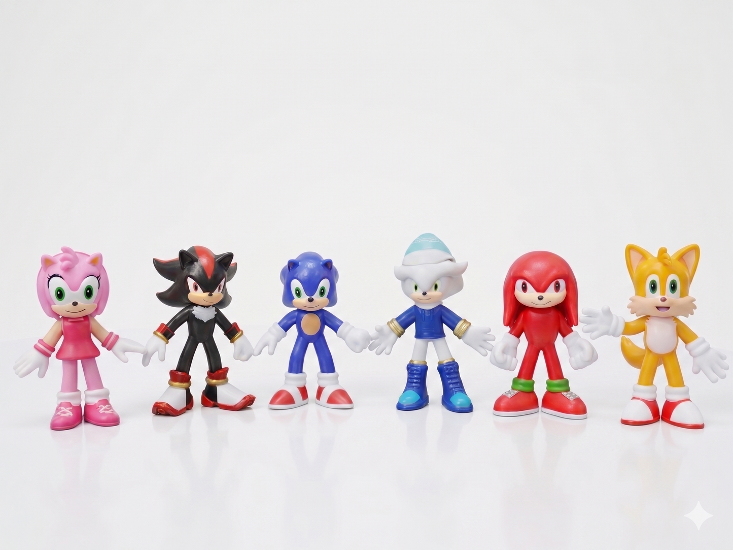 Sonic Prime 3 Character Figure Set – Sonic, Tails, Knuckles, Shadow, Amy & Silver Action Figures for Kids