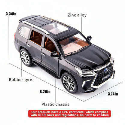 Jinlifang 1:24 Alloy Metal Pull Back Die-Cast Car – Off-Road in Luxury SUV Model Openable Doors with Realistic Sound & Light