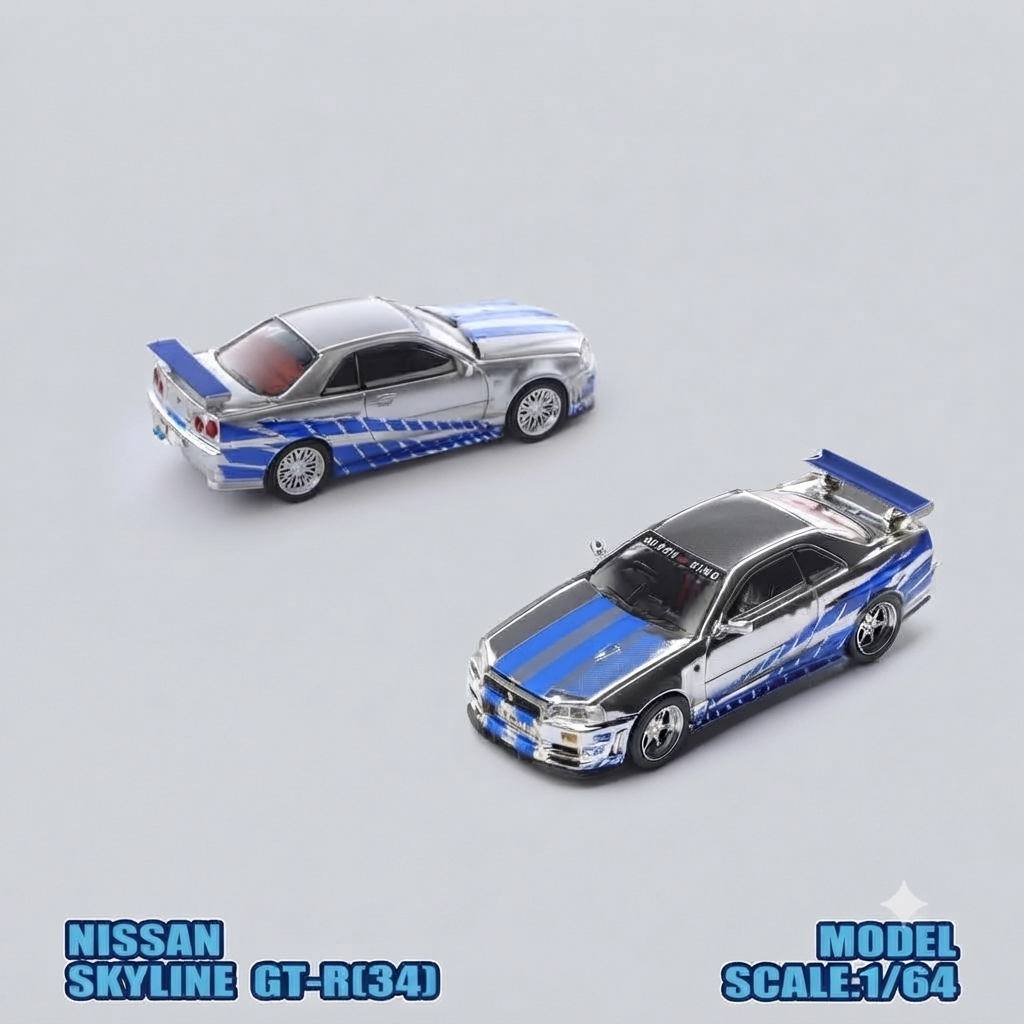 DEMON KING 1:64 Nissan Skyline GT-R34J DKA-054 Chase Car