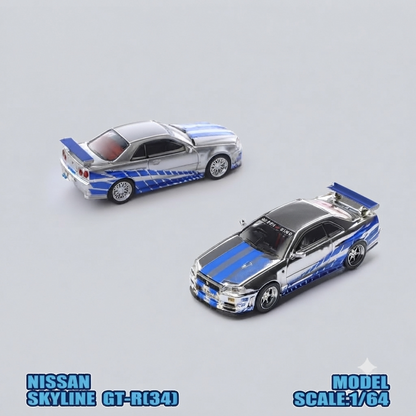 DEMON KING 1:64 Nissan Skyline GT-R34J DKA-054 Chase Car
