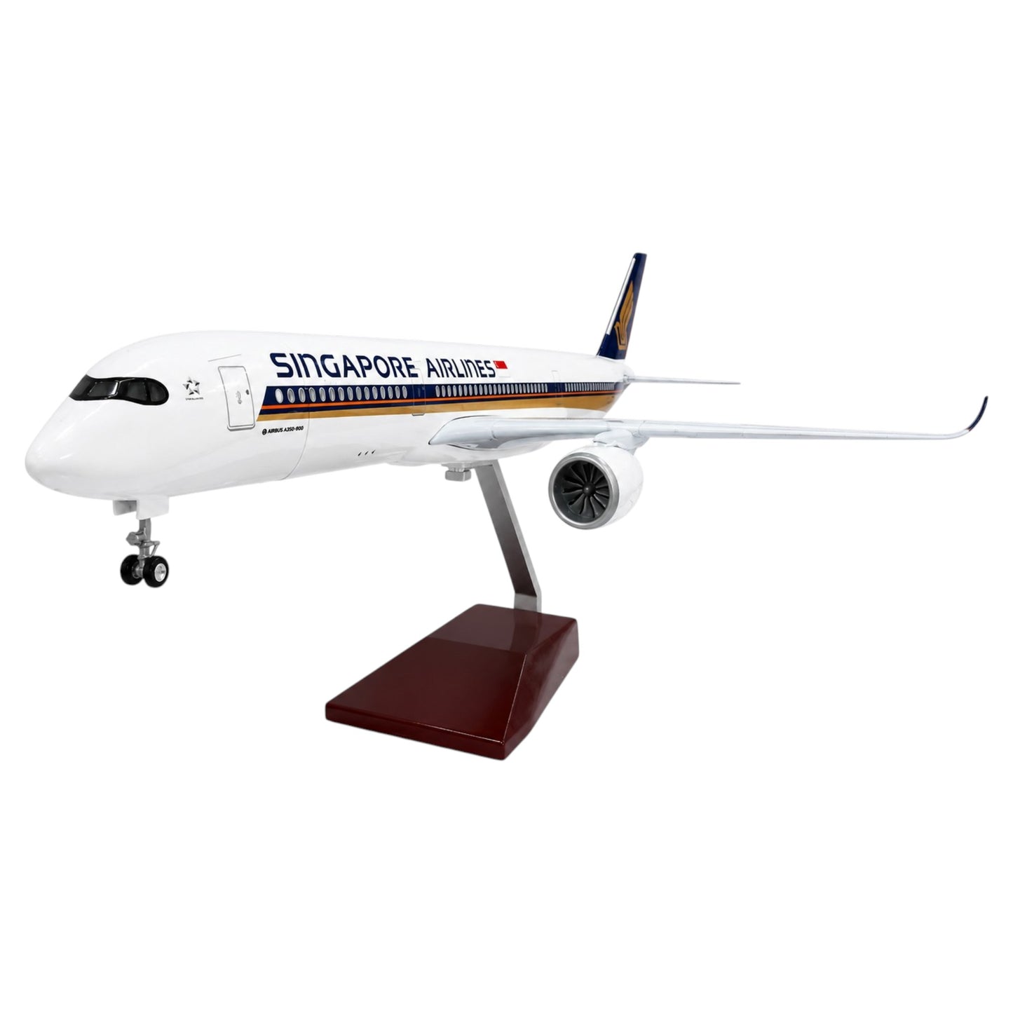 Singapore Airlines Airbus A350 1:142 Scale Aeroplane Display Model with LED Light | Premium Aircraft Replica with Display Stand