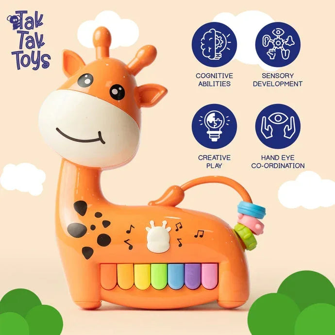 Nubo Giraffe Piano Musical Keyboard for Kids – Light & Sound Animal Piano Toy | Early Learning Musical Toy for Toddlers