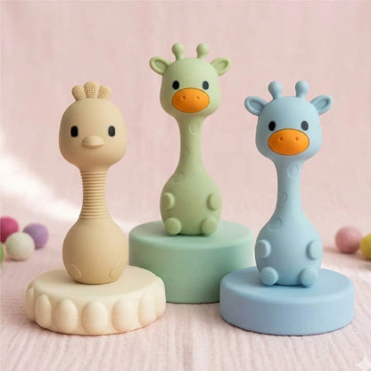LiLLBUD Giraffe Teething Rattle Blue