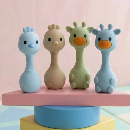 LiLLBUD Giraffe Teething Rattle Blue