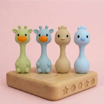 LiLLBUD Giraffe Teething Rattle Blue