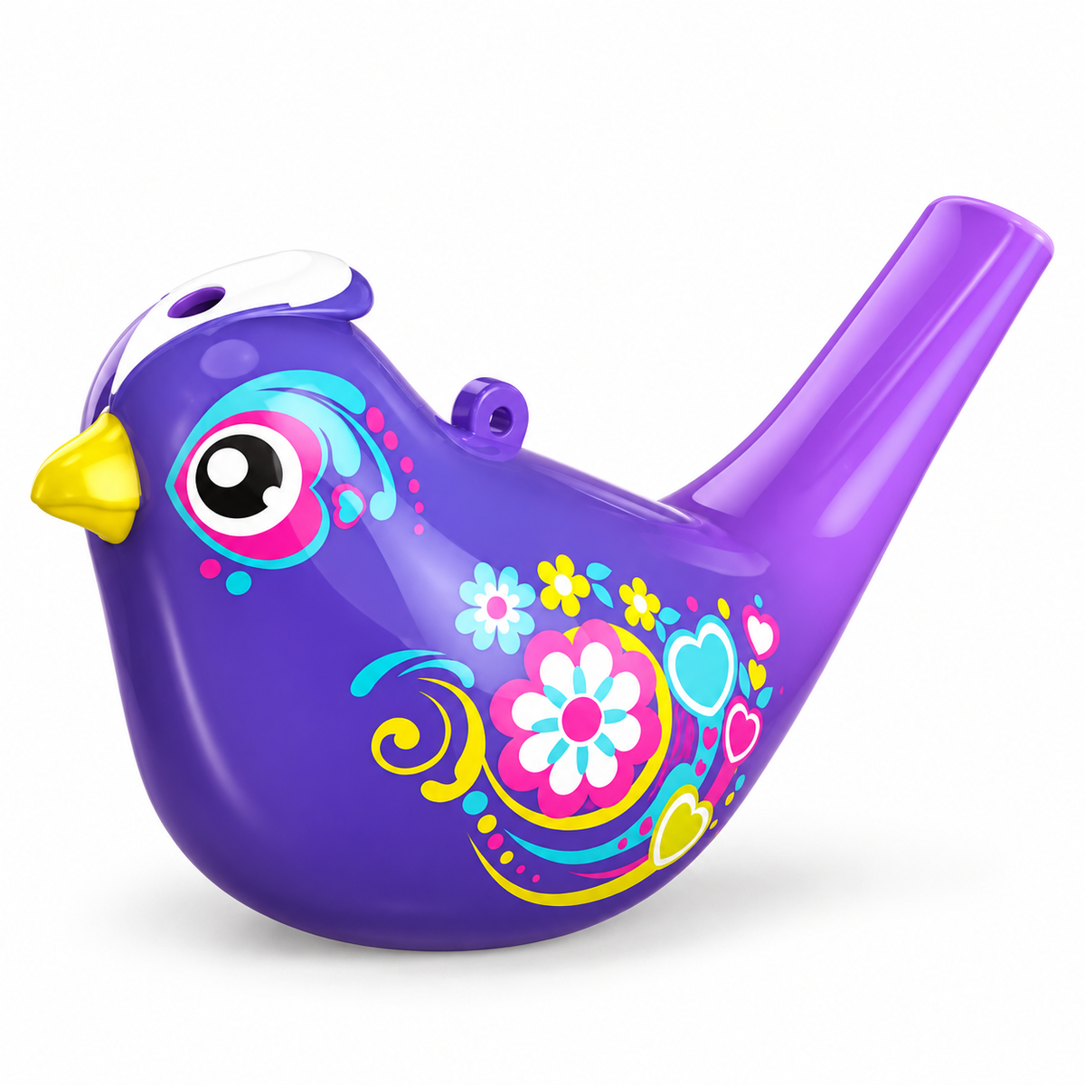 Hola Magic Colour-Changing Bird Whistle Toy Purple | Water Songbird Sound Whistle with Lanyard Loop for Kids (36M+)