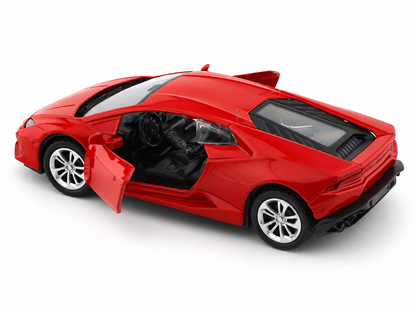 Road Burner 1:36 Red Die-Cast Sports Car with Pull-Back Action & Opening Doors