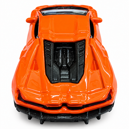 Welly Lamborghini Revuelto Orange 1:64 Scale Die-Cast Metal Model Car – Premium Collectible Miniature Supercar with Detailed Interior, Black Wheels & Original Display Box