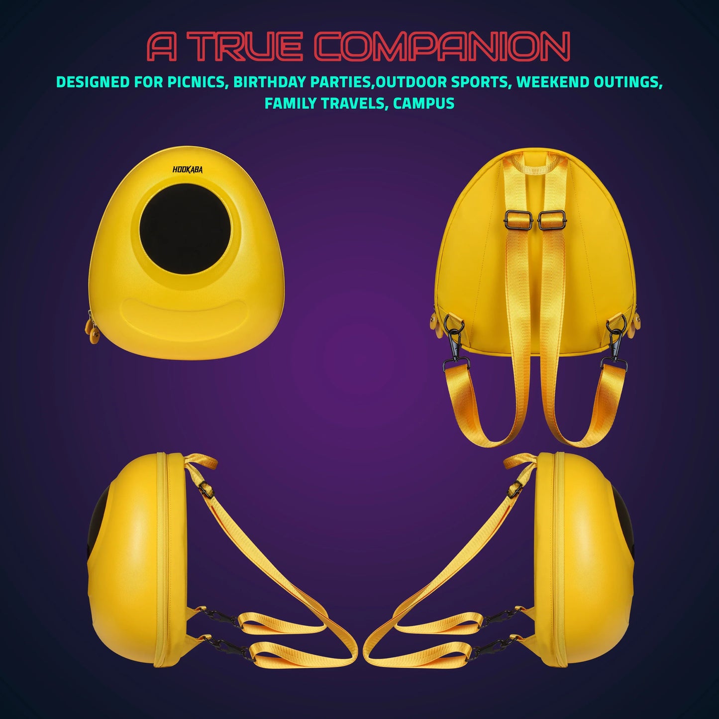 Hookaba GlowBuddy Kids LED Backpack – Fun Light-Up Bag for School & Travel | Waterproof | Lightweight | Ages 4–10 - Yellow - Jaiman Toys