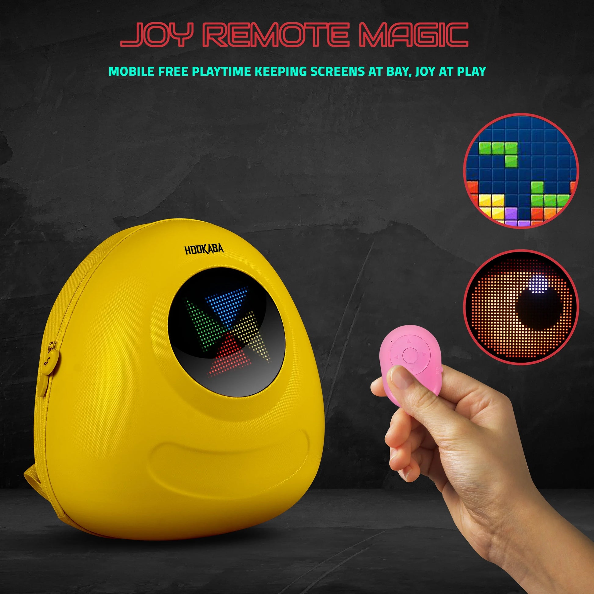 Hookaba GlowBuddy Kids LED Backpack – Fun Light-Up Bag for School & Travel | Waterproof | Lightweight | Ages 4–10 - Yellow - Jaiman Toys